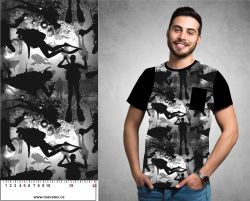 Potápěči černobílá - materiálálové varianty mavaga design