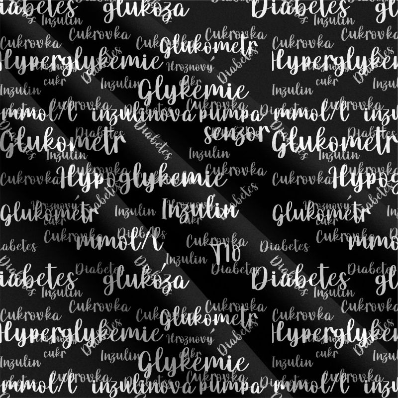 Cukrovka text černobílá -materiálové varianty mavaga design