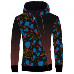 Dvoj-PANEL na šaty / triko/leginy -hnědé květy na tmavé- materiálové varianty mavaga design
