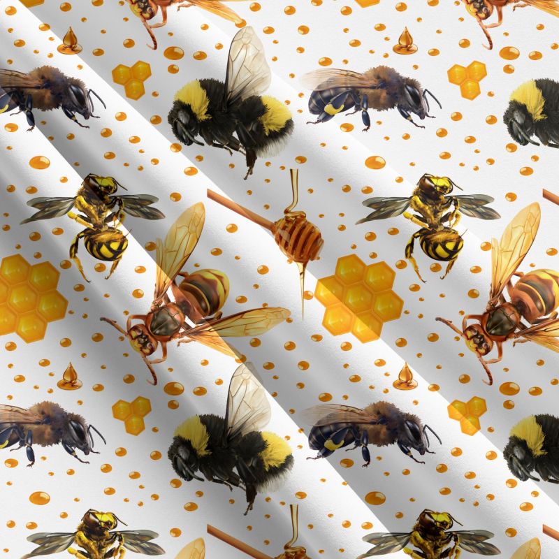 Včely na bílé-materiálové varianty mavaga design