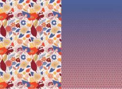 Dvoj-PANEL na šaty / triko/leginy -retro KYTKY- materiálové varianty mavaga design