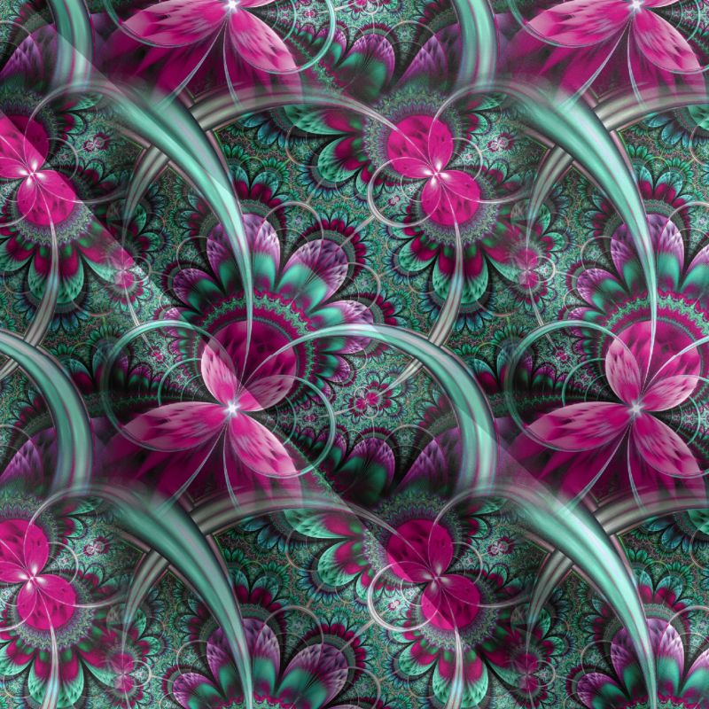 Fraktály Lila-modré- materiálové varianty mavaga design