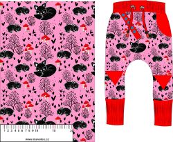 Liška a zajíček na růžové-materiálové varianty mavaga design