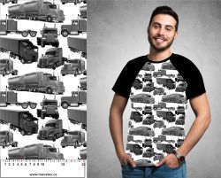 Náklaďáky černo-bílé -materiálové varianty mavaga design