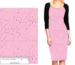 Zlaté kapky na růžové (imitace zlata) -materiálové varianty mavaga design