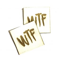 Koženkový štítek gravír - " WTF světlý" vyrobeno v EU Koženkový štítek gravír - " WTF světlý" vyrobeno v EU