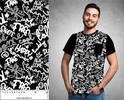 Puberťáci texty černo-bílá-  materiálové varianty | Bela- polyesterový úplet, Torino -úplet funkční, MILKY -úplet funkční, FERRA -úplet, LYCRA --úplet funkční, PUSH UP LYCRA/ plavkovina, Garzato- počesaný funkční úplet, Termo lycra počesaná, DOLOMITY -počesaný 250 gsm, Softshell zimní 320 gsm, Softshell LETNÍ NEPRUŽNÝ, Softshell ZIMNÍ PRUŽNÝ 220 gsm, Softshell letní pružný 220gsm, Softshell jarní 285 gsm, Softshell BERÁNEK, Kočárkovina, Micropeach -tkanina 100 % pes, Silver pružné plátno, Microplyš pružný