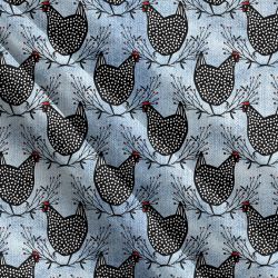 Slepičky na modrém denimu-materiálové varianty mavaga design