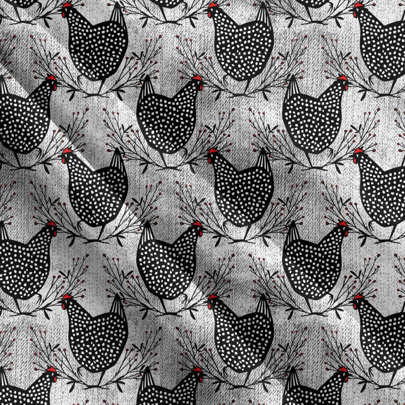 Slepičky na šedém denimu-materiálové varianty mavaga design