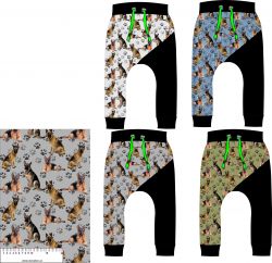 Ovčák a tlapky jeans modrá- materiálové varianty mavaga design Ovčák a tlapky jeans modrá- materiálové varianty mavaga design
