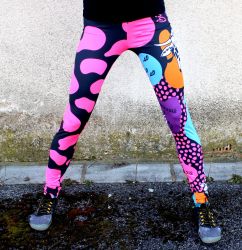 Dvoj- PANEL na šaty / triko/leginy - FLUO RŮŽOVÁ kravička MAVATEX - materiálové varianty mavaga design