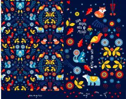 Dvoj- PANEL na šaty / triko/leginy - Folklor MAVATEX - materiálové varianty mavaga design Dvoj- PANEL na šaty / triko/leginy - Folklor MAVATEX - materiálové varianty mavaga design
