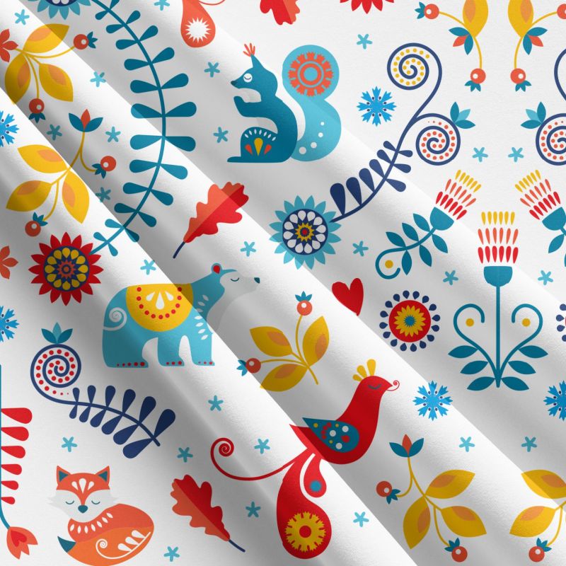 Folklor MAVATEX na bílé- materiálové varianty mavaga design