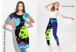 Dvoj- PANEL na šaty / triko/leginy - FLUO pejskové zelená MAVATEX - materiálové varianty mavaga design Dvoj- PANEL na šaty / triko/leginy - FLUO pejskové zelená MAVATEX - materiálové varianty mavaga design