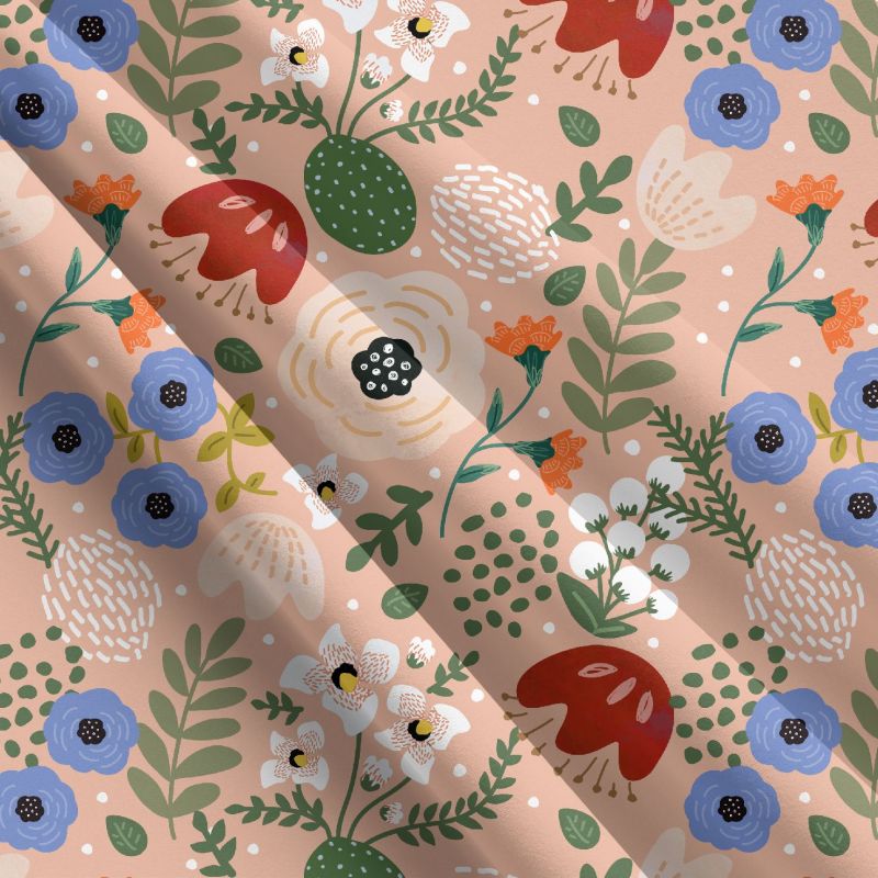 Akvarelová zahrada na pudrové- materiálové varianty mavaga design