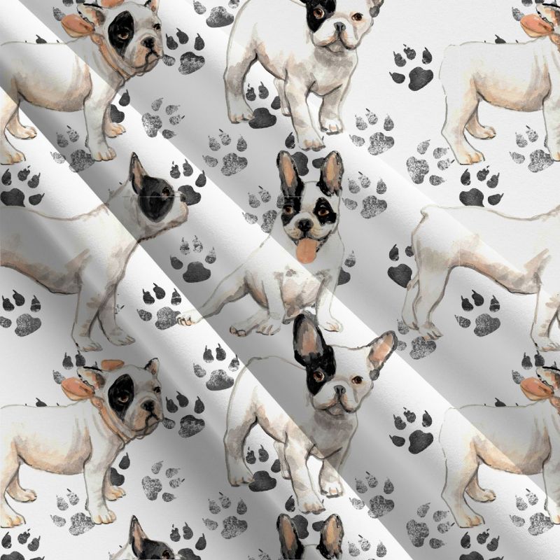 Francouzký buldog na bílé-materiálové varianty mavaga design