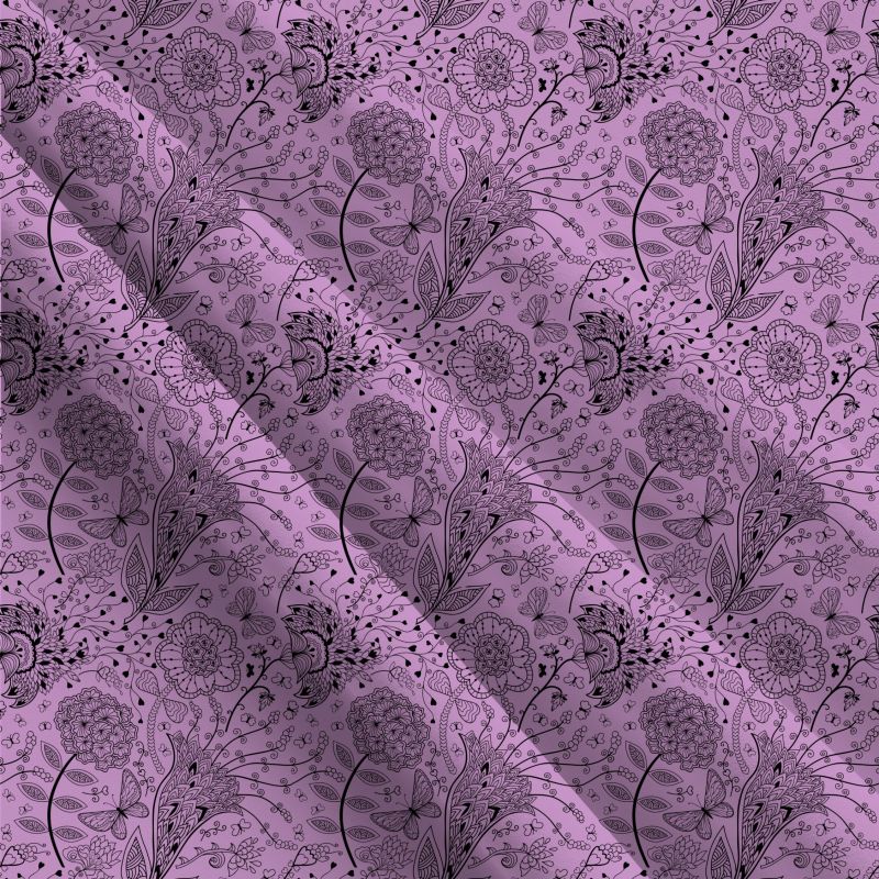 Jemné krafické kvítky na fialkové-materiálové varianty mavaga design