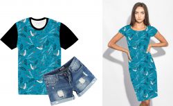 Holubice na tmavé tyrkysové-materiálové varianty mavaga design