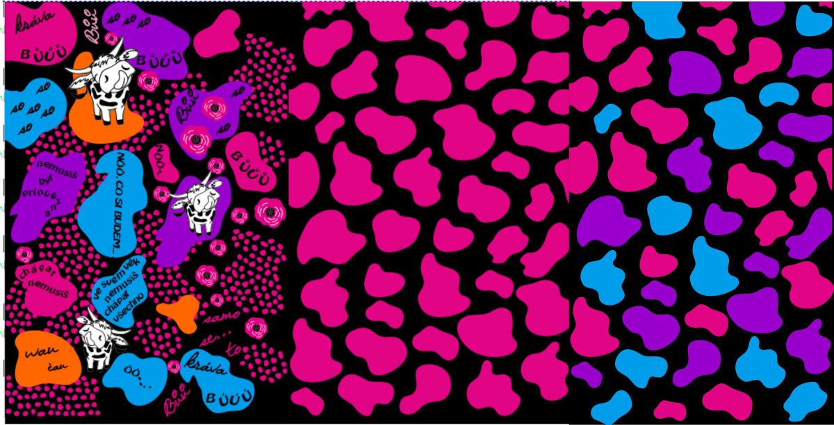 TROJ- PANEL DĚTSKÝ - KRAVIČKA fluo MIX - varianty mavaga design