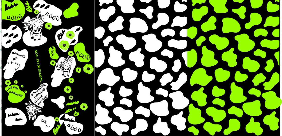 TROJ- PANEL DĚTSKÝ - KRAVIČKA fluo zelená - varianty mavaga design