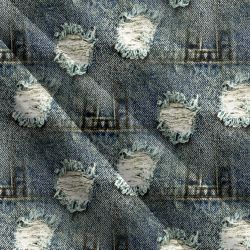 JEANS modrá s dírami a švy-materiálové varianty mavaga design