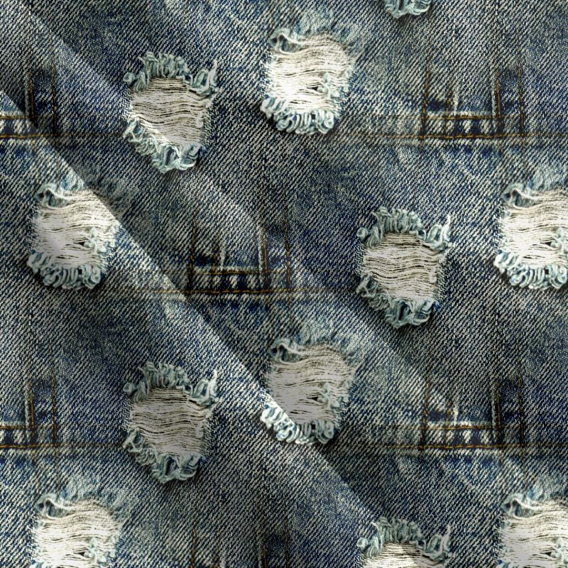JEANS modrá s dírami a švy-materiálové varianty mavaga design
