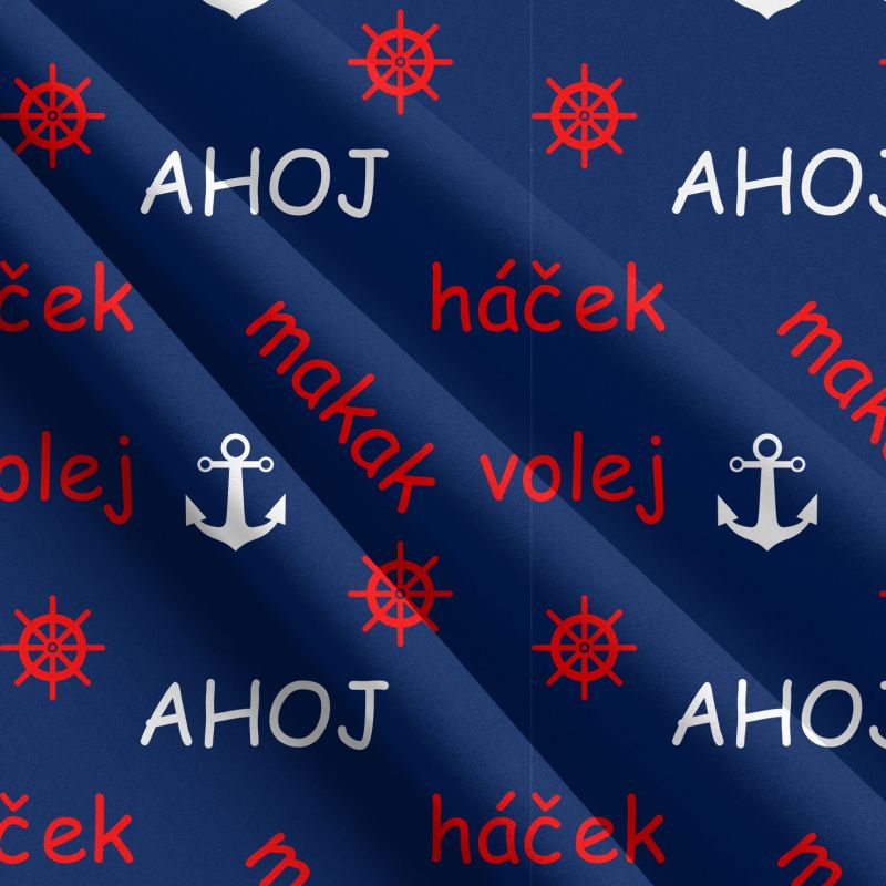 Vodák na modré texty-materiálové varianty mavaga design