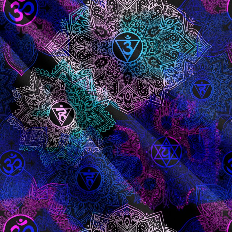 Duhová mandala růžová -materiálové varianty mavaga design