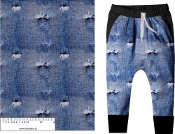 JEANS modrá s dírami-materiálové varianty mavaga design