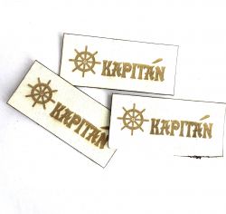 Koženkový štítek gravír - "KAPITÁN" světlý