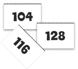 Velikostní štítky bílé - DĚTSKÉ | 104, 110, 116, 122, 128, 134, 140, 146, 152, 86, 98
