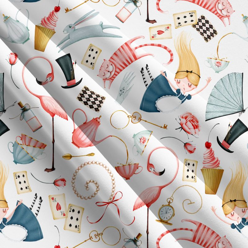 Alenka v říši divů na bílé-materiálové varianty mavaga design