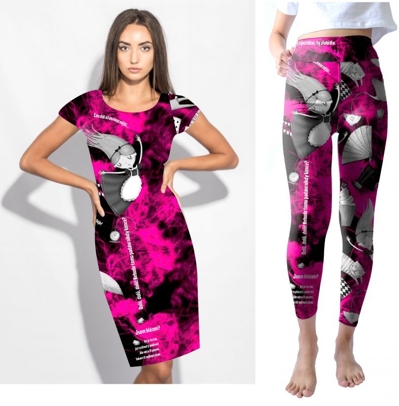 PANEL na šaty / triko/leginy -Alenka malinová- materiálové varianty mavaga design