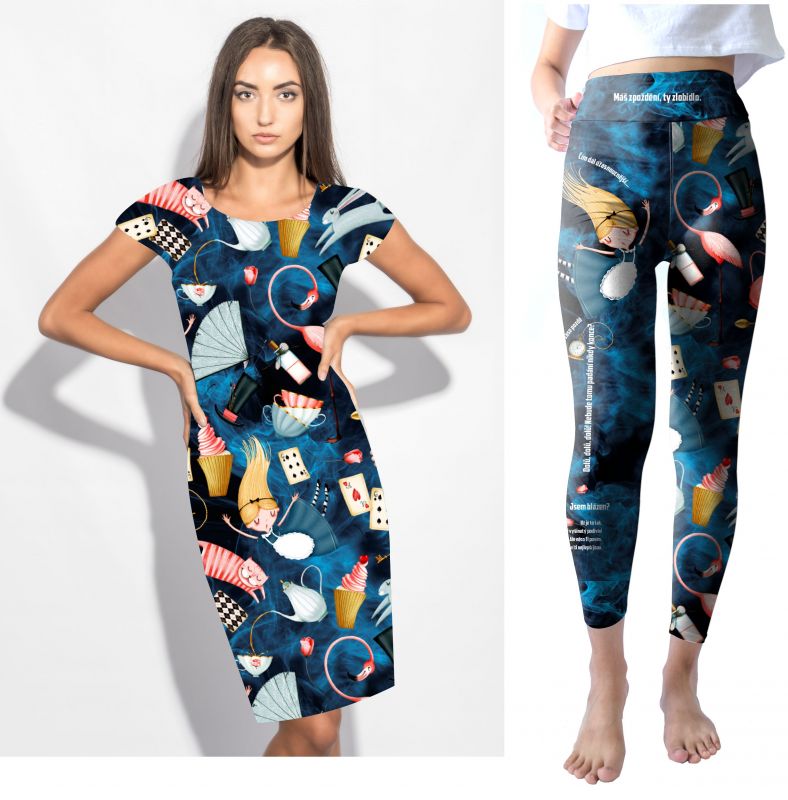 PANEL na šaty / triko/leginy -Alenka modrá- materiálové varianty mavaga design