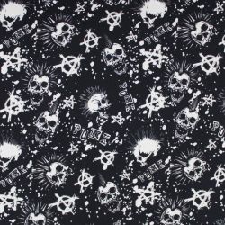 Teplákovina PUNK na černé- 270 gsm EU-úplety atest pro děti