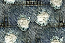 SAM763B (JEANS modrá  s dírami a švy-materiálové varianty)