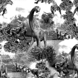 SAM837B (Dinosaurové prahistoric černobílý  -materiálové varianty)