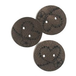 Koženkový štítek gravír - "srdíčko" imitace knoflík - varianty | srdíčko" imitace knoflík - světlý, srdíčko" imitace knoflík - tmavý