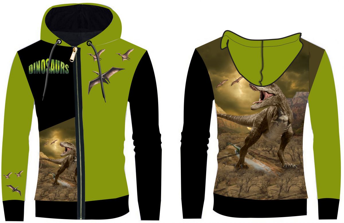 Panel na mikinu/bundu-DESEN 4 -dinosaurus -varianty !!! mavaga design