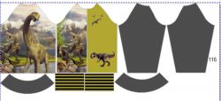 Panel na mikinu/ bundu RAGLAN -DESEN 10 -DINO-varianty !!! mavaga design