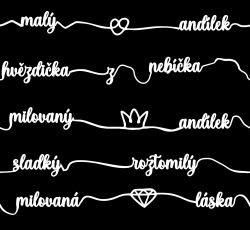 SAM496B (Malé lásky TEXTY černá+bílá -materiálové varianty)