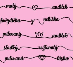 SAM495B (Malé lásky TEXTY  růžová- materiálálové varianty)
