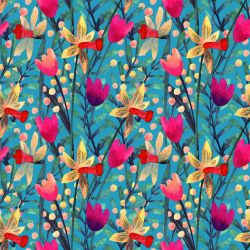 SAM855 (Akvarelové tulipány a narcisky -materiálové varianty)