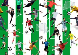 SAM357 (Fotbal -pruhy zelené -materiálové varianty)