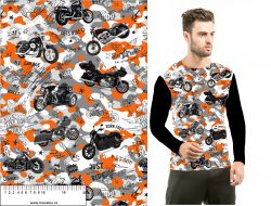 Motrorky na kamufláži oranžová -materiálové varianty mavaga design