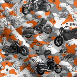 Motrorky na kamufláži oranžová -materiálové varianty mavaga design