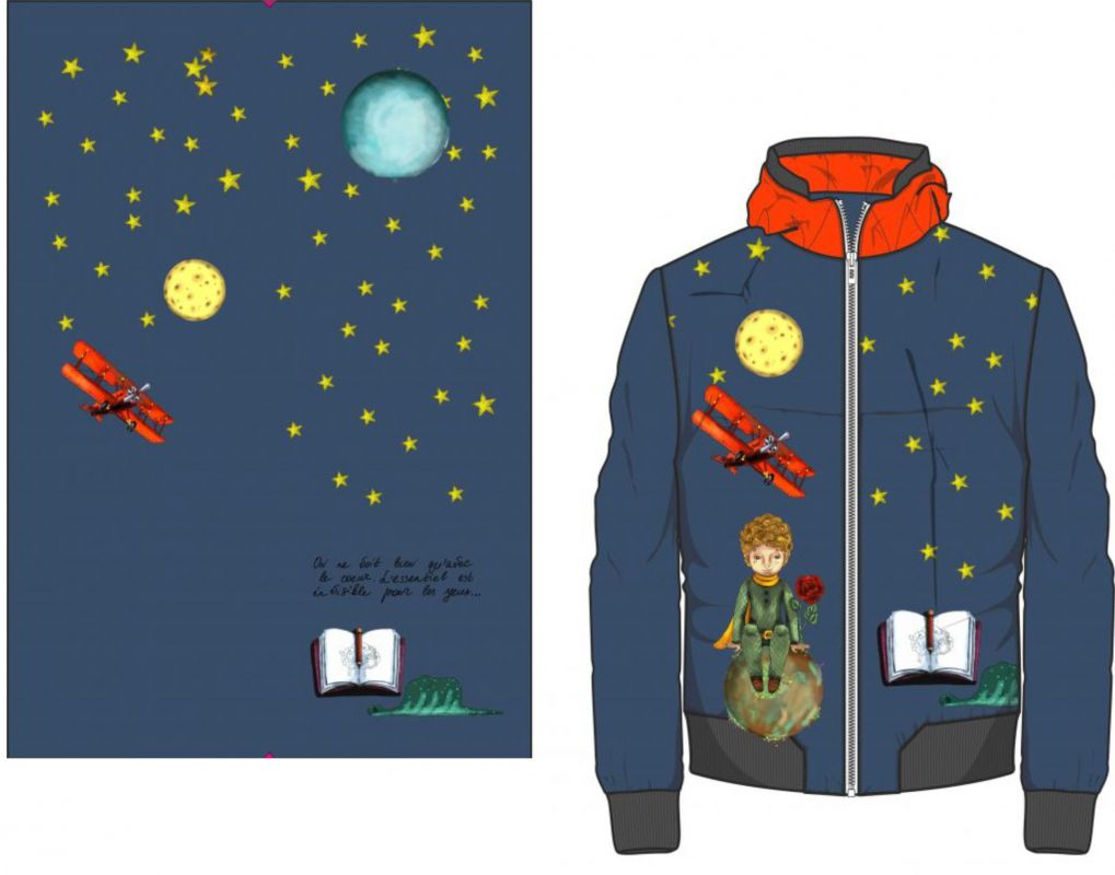 Přední Softshell panel- přechodový ( zimní+letní) - malý princ Tmavě modrá vyrobeno v EU