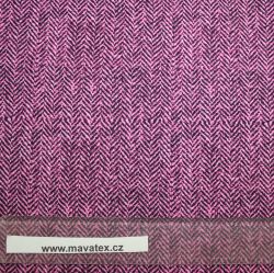 Teplákovina rybí kost malinová -280gsm EU-úplety atest pro děti