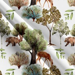 Akvarelové stromy a zvířátka-materiálové varianty mavaga design