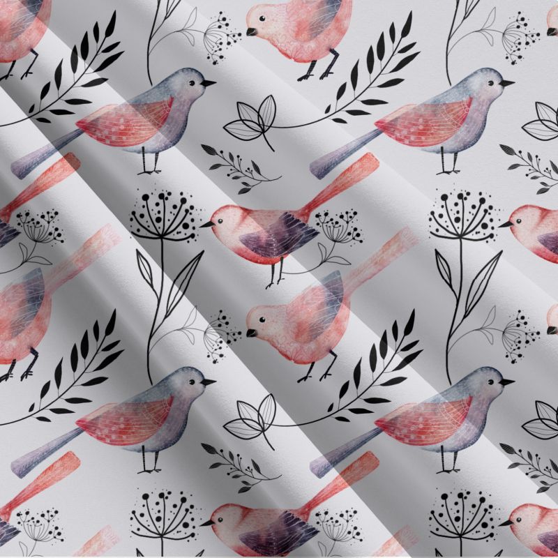 Akvarelový ptáček -materiálové varianty mavaga design